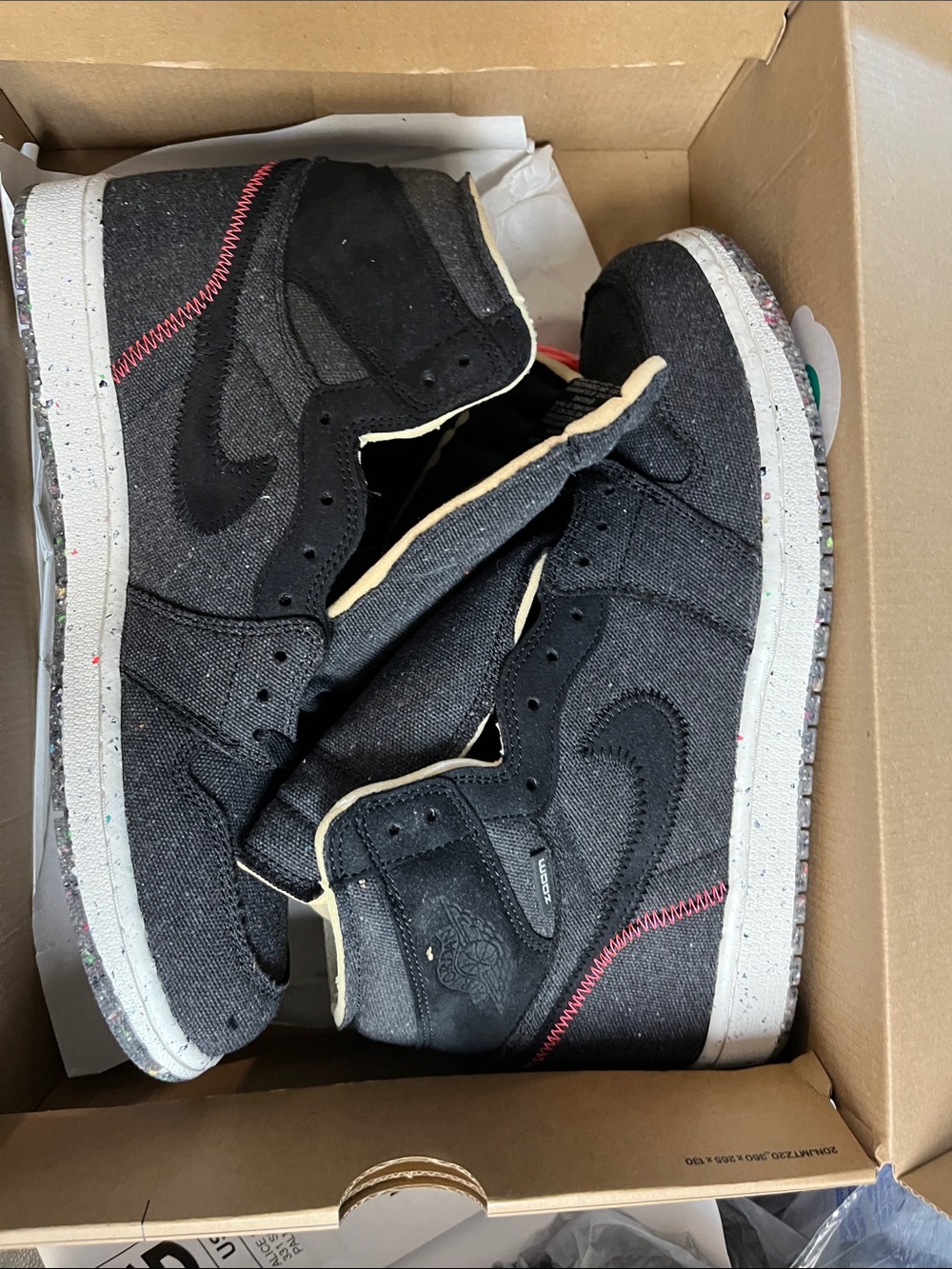 Nike Air Jordan 1 high zoom air nwt nib rare sz11 Black/Charcoal Canvas Sneakers